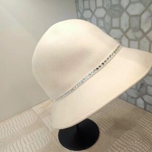 💋Frank Olive 100% Wool Hat with Rhinestones*NEW